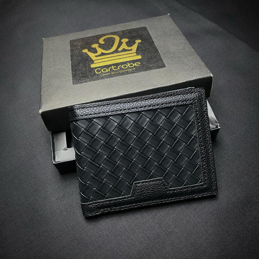 JS JUNOON Men's PU Leather Wallet – 6 Card Holder Pockets, Zipper Compartment, Textured Design, 1 Pc - JSJunoon.com