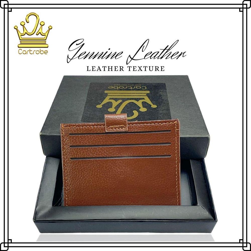JS JUNOON Men's Smart Leather Wallet – 6 ATM Card Slots, Cash Pocket & Button Flap Protector, Stylish & Functional, 1 Pc