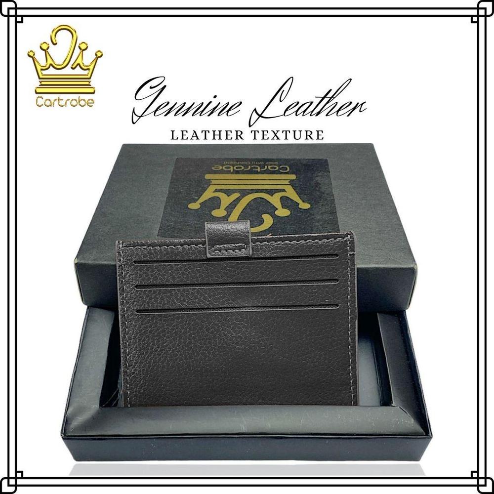 JS JUNOON Men's Smart Leather Wallet – 6 ATM Card Slots, Cash Pocket & Button Flap Protector, Stylish & Functional, 1 Pc