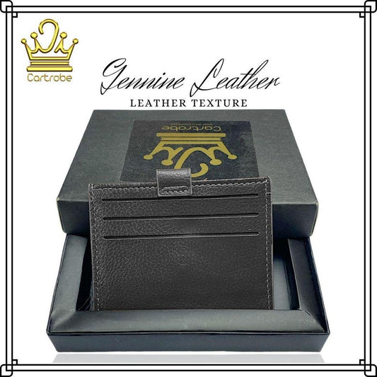 JS JUNOON Men's Smart Leather Wallet – 6 ATM Card Slots, Cash Pocket & Button Flap Protector, Stylish & Functional, 1 Pc