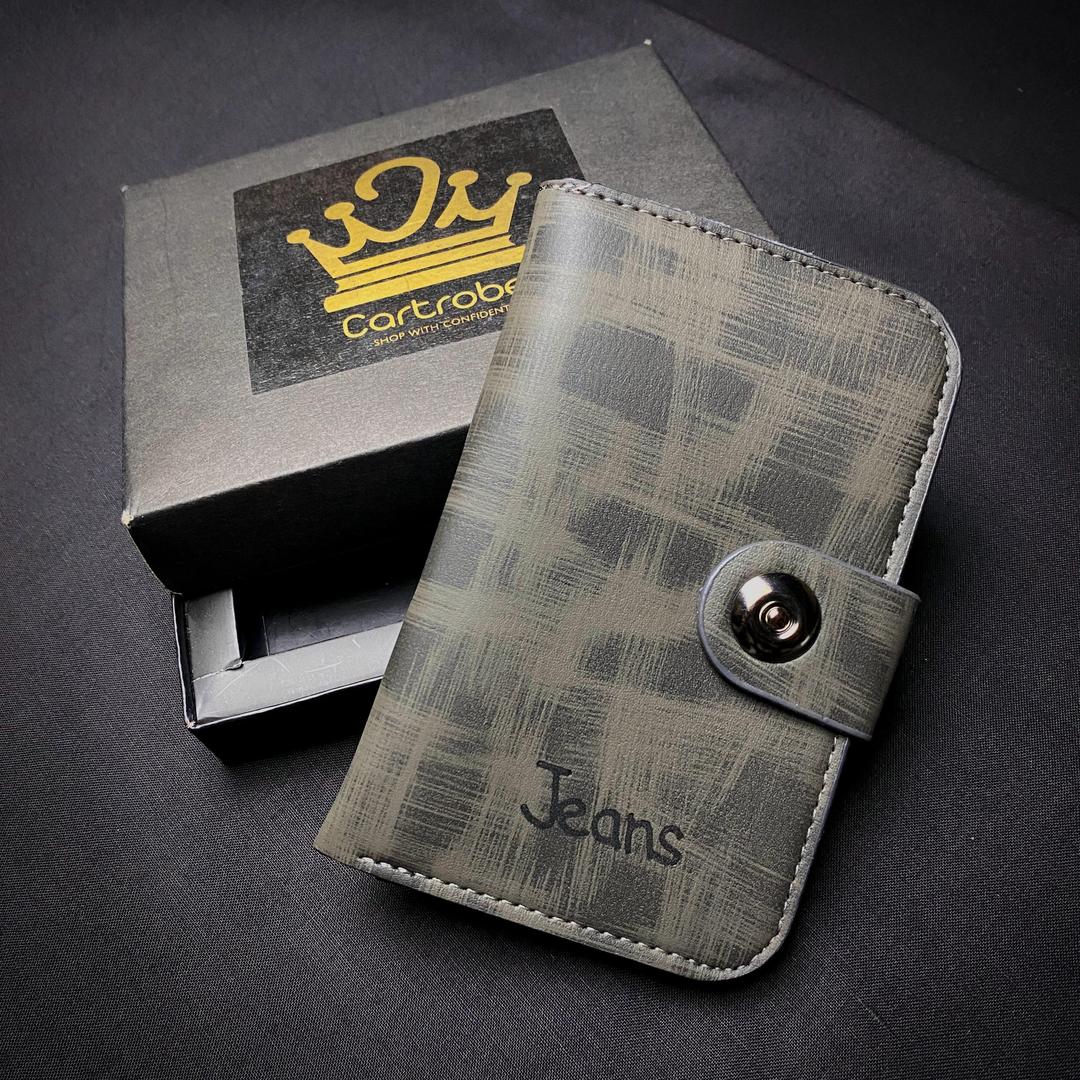 JS JUNOON Unisex PU Leather Tri-Fold Wallet – Textured Finish, 6 Card Holder Pockets & Zipper Coin Pocket, Stylish & Functional, 1 Pc