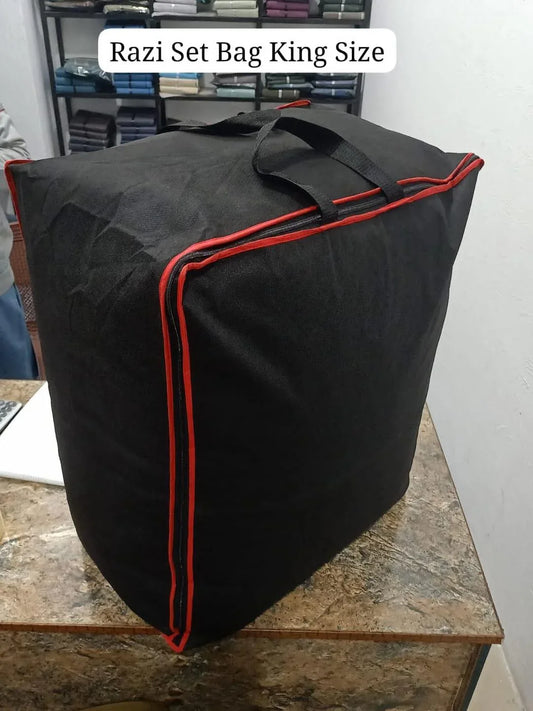 Durable Non-Woven Storage Bag – 1 Pc, Black, 11 Kg Capacity - JSJunoon.com