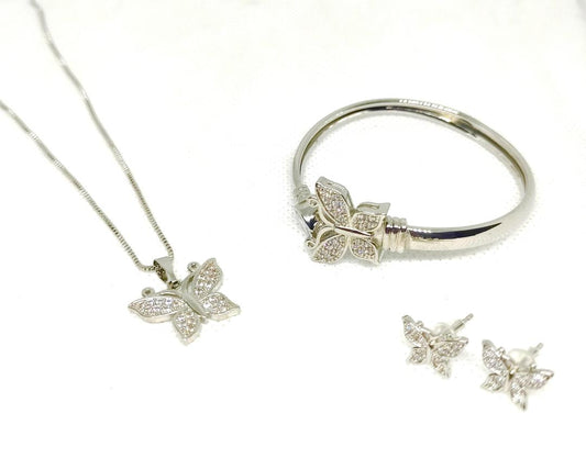 Elegant Alloy Pendant Set for Women – 4 Pcs Jewelry Set in Golden & Silver