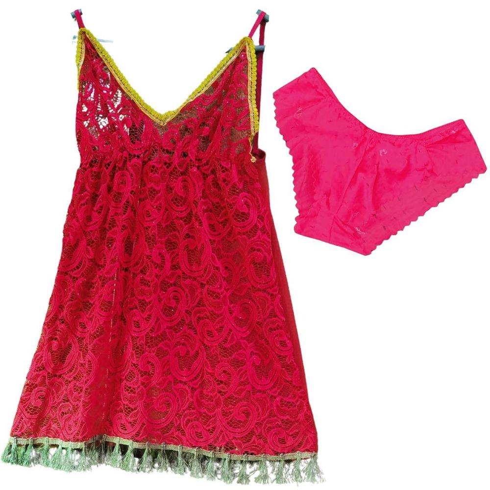 JS Junoon 2 Pcs Women’s Stitched Cotton Printed Night Suit – V-Neck Sleepwear Set (Blue, Red)