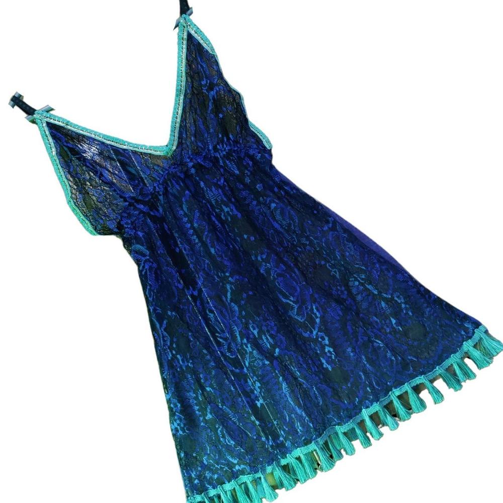 JS Junoon 2 Pcs Women’s Stitched Cotton Printed Night Suit – V-Neck Sleepwear Set (Blue, Red)