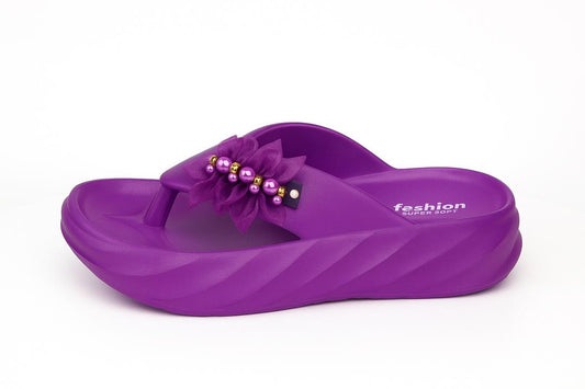 JS Junoon Women’s Casual EVA Sandals – Purple, Lightweight, Comfortable Everyday Footwear