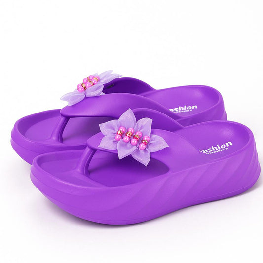 JS Junoon Women’s Casual EVA Sandals – Purple, Lightweight, Comfortable Everyday Footwear