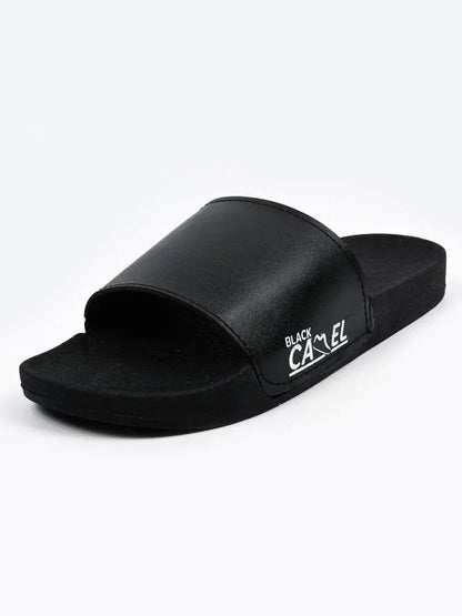 Black Camel Men’s PU Leather Slide Slippers – Black - JSJunoon.com
