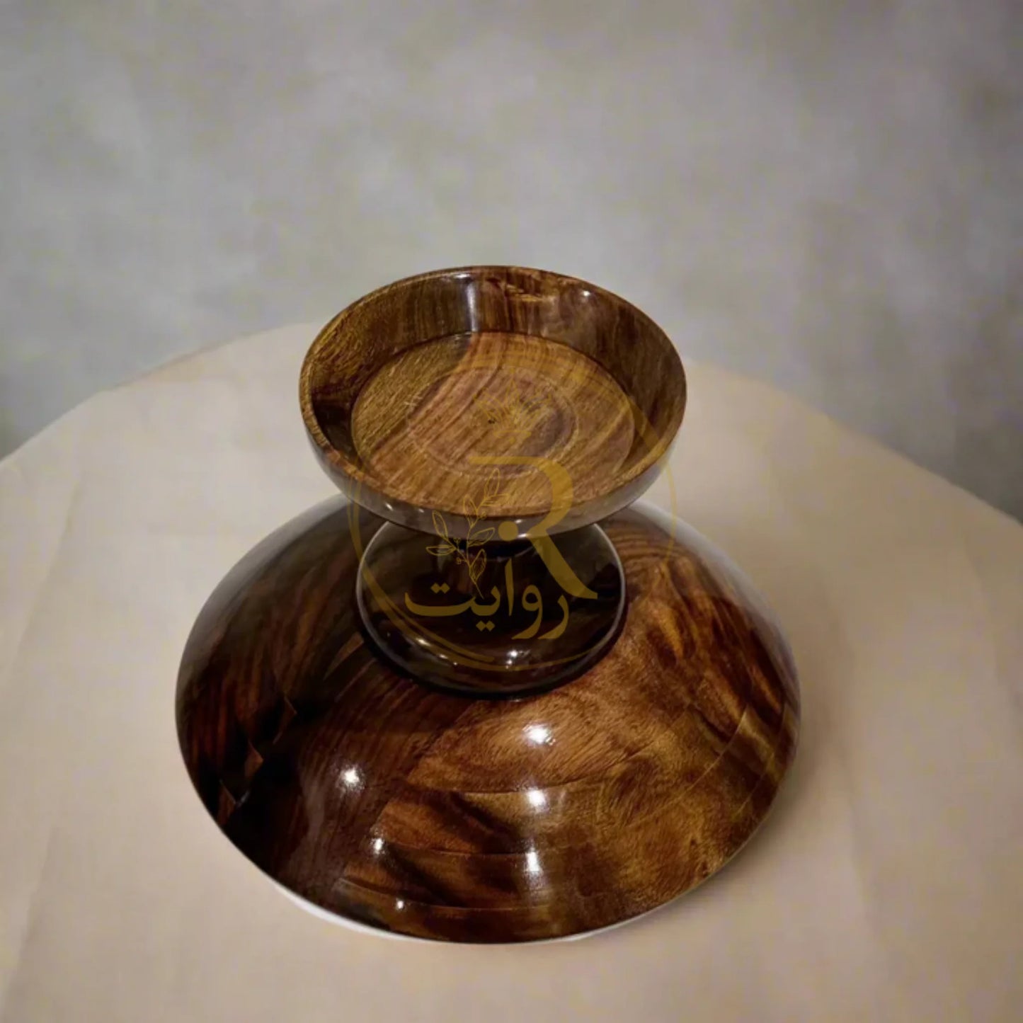 JS Junoon Handcrafted Wooden Fruit Bowl – 12 Inch Rosewood Dining & Kitchen Décor