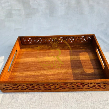 JS Junoon Lightweight Handcrafted Wooden Serving Tray Set – 3-Piece - JSJunoon.com