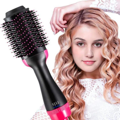 Heat Control Hair Dryer Brush | 1000W Volumizing & Straightening Brush with Dial Temperature Control & Ionic Technology - JSJunoon.com