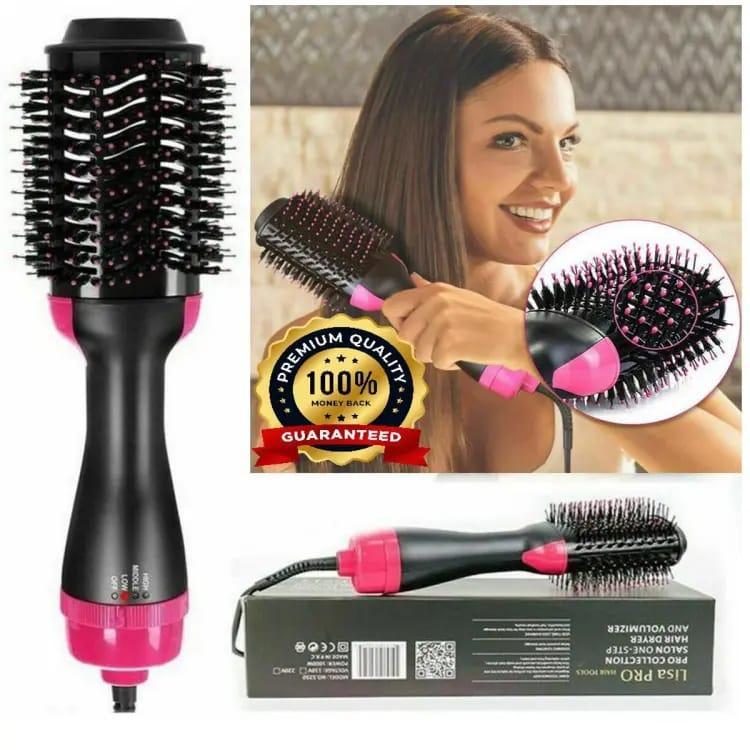 Heat Control Hair Dryer Brush | 1000W Volumizing & Straightening Brush with Dial Temperature Control & Ionic Technology