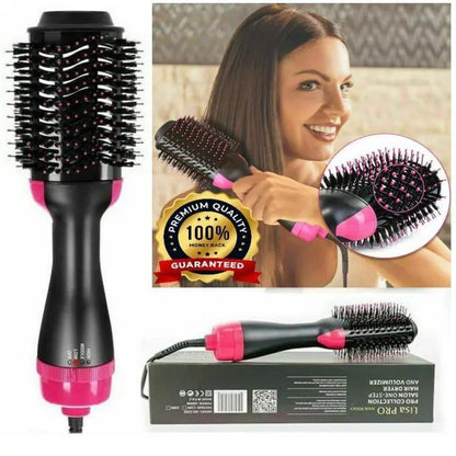 Heat Control Hair Dryer Brush | 1000W Volumizing & Straightening Brush with Dial Temperature Control & Ionic Technology - JSJunoon.com