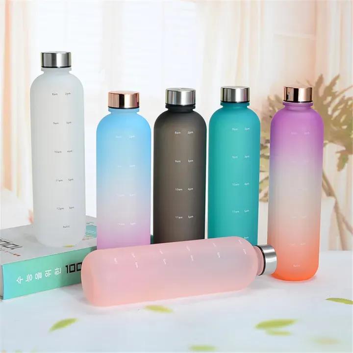 1000ml Multicolor Insulated Water Bottle – Durable Plastic Gym & Outdoor Travel Bottle