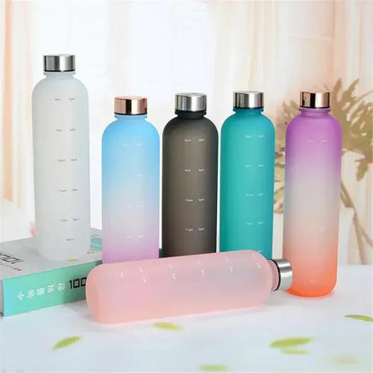 1000ml Multicolor Insulated Water Bottle – Durable Plastic Gym & Outdoor Travel Bottle - JSJunoon.com