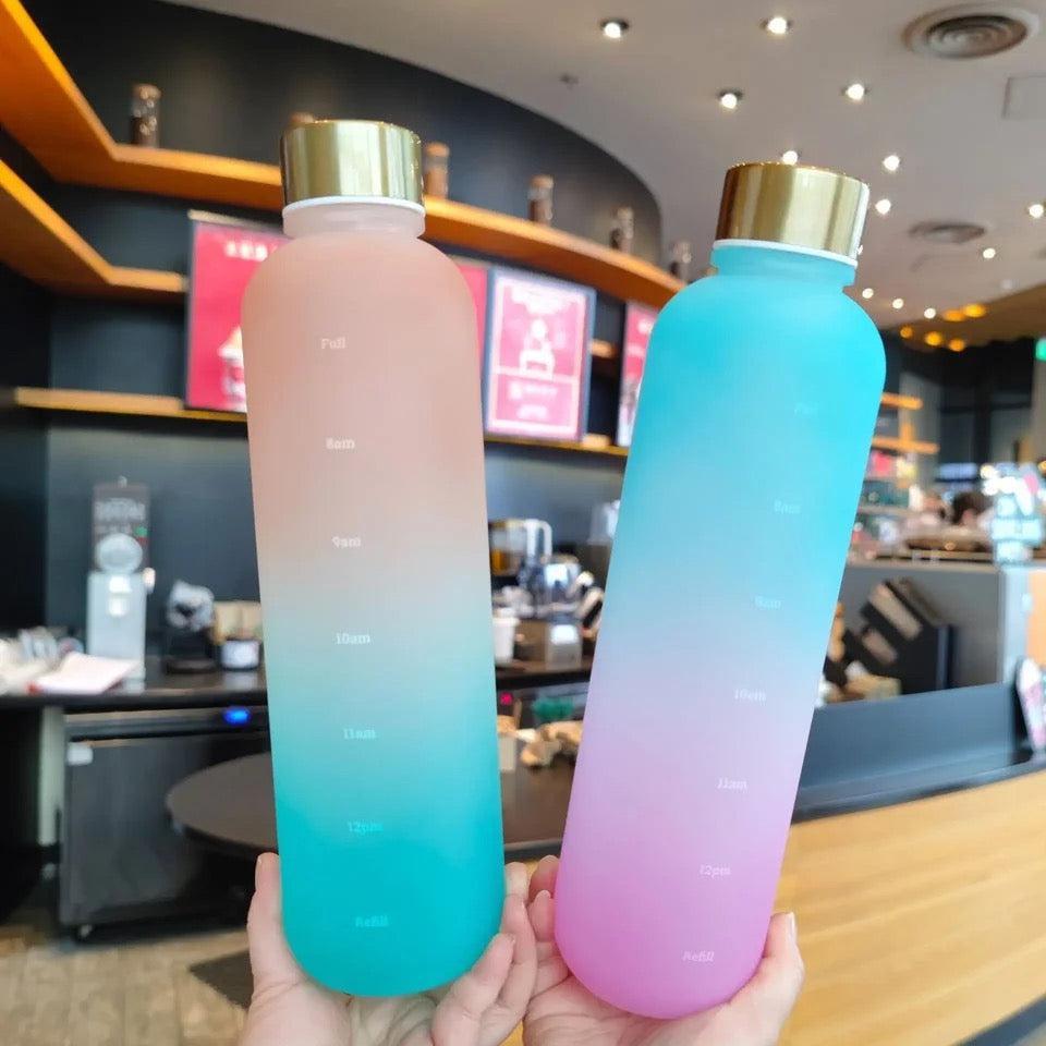 1000ml Multicolor Insulated Water Bottle – Durable Plastic Gym & Outdoor Travel Bottle