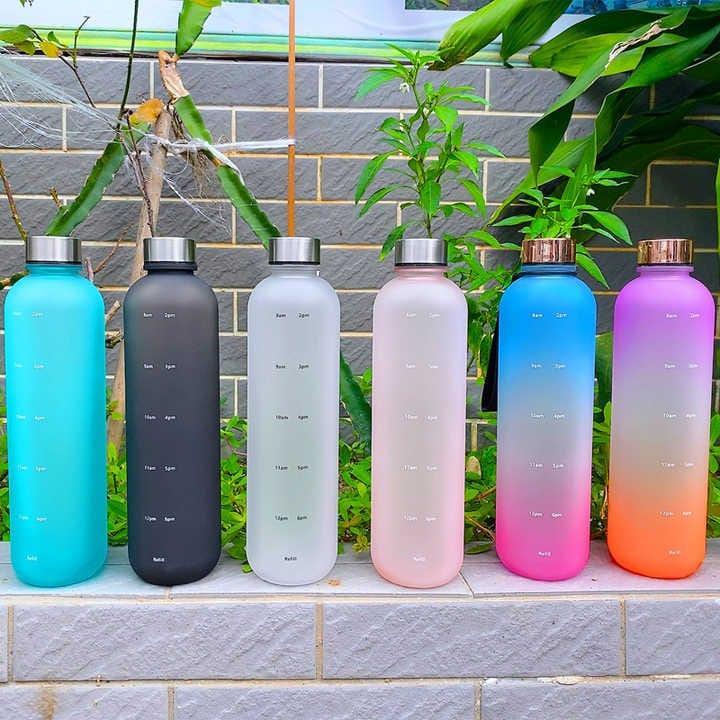 1000ml Multicolor Insulated Water Bottle – Durable Plastic Gym & Outdoor Travel Bottle
