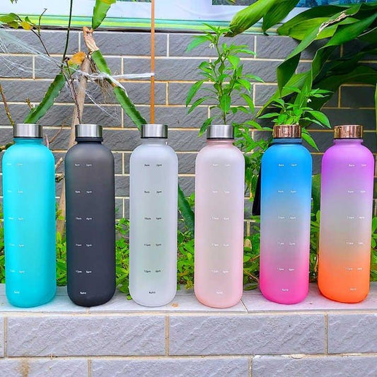1000ml Multicolor Insulated Water Bottle – Durable Plastic Gym & Outdoor Travel Bottle