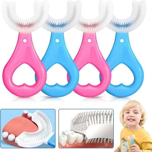 Kids U-Shaped Silicone Toothbrush – 2-Pack Infant Dental Care Brush