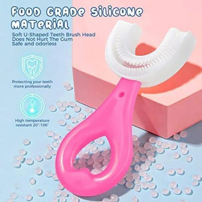 Kids U-Shaped Silicone Toothbrush – 2-Pack Infant Dental Care Brush - JSJunoon.com