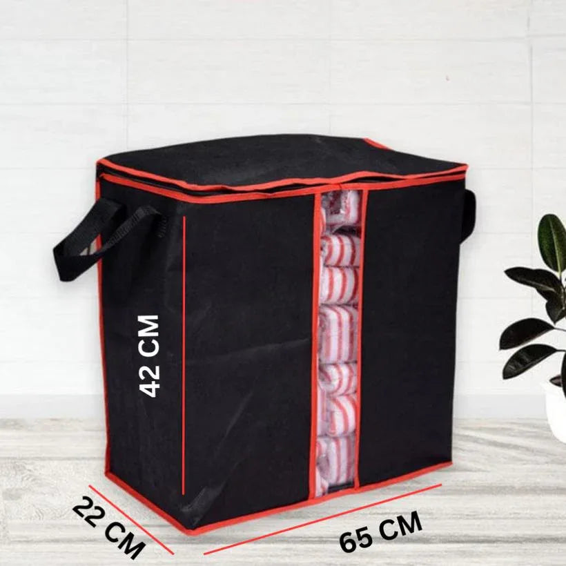 Pack of 2 Non-Woven Storage Bags – Black - JSJunoon.com