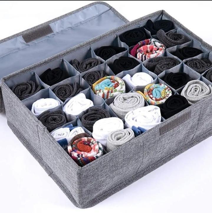 24-Pocket Socks Organizer – Unisex Drawer Storage - JSJunoon.com