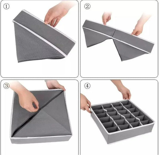 24-Pocket Socks Organizer – Unisex Drawer Storage - JSJunoon.com