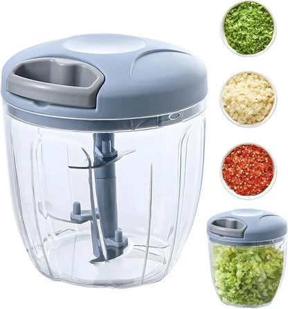 Manual Food Chopper – 900ml Capacity, Multicolor, 1 Pc - JSJunoon.com
