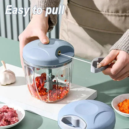 Manual Food Chopper – 900ml Capacity, Multicolor, 1 Pc - JSJunoon.com