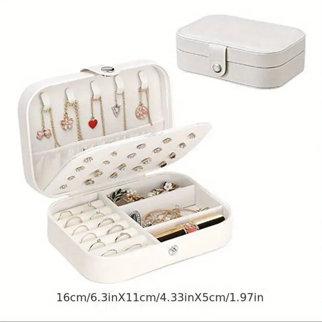 White Faux Leather Jewelry Organizer Box – 1 Pc - JSJunoon.com