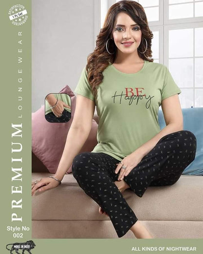 JS Junoon Women’s Stitched Jersey Printed Night Suit – Green, Comfortable Sleepwear Set - JSJunoon.com