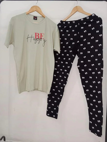 JS Junoon Women’s Stitched Jersey Printed Night Suit – Green, Comfortable Sleepwear Set - JSJunoon.com