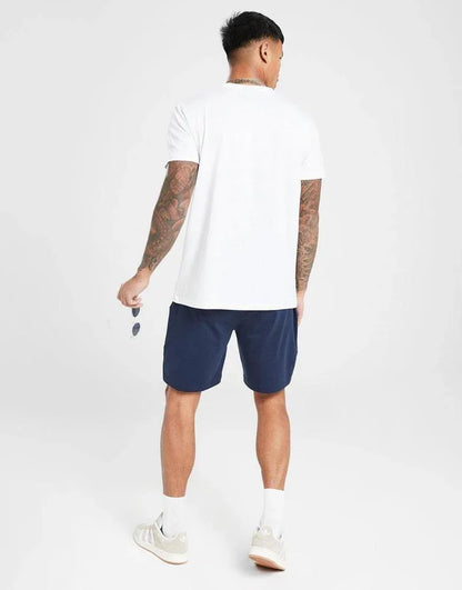2 Pcs Men's Jersey Printed T-Shirt & Shorts Tracksuit – White, Summer Sportswear Set - JSJunoon.com