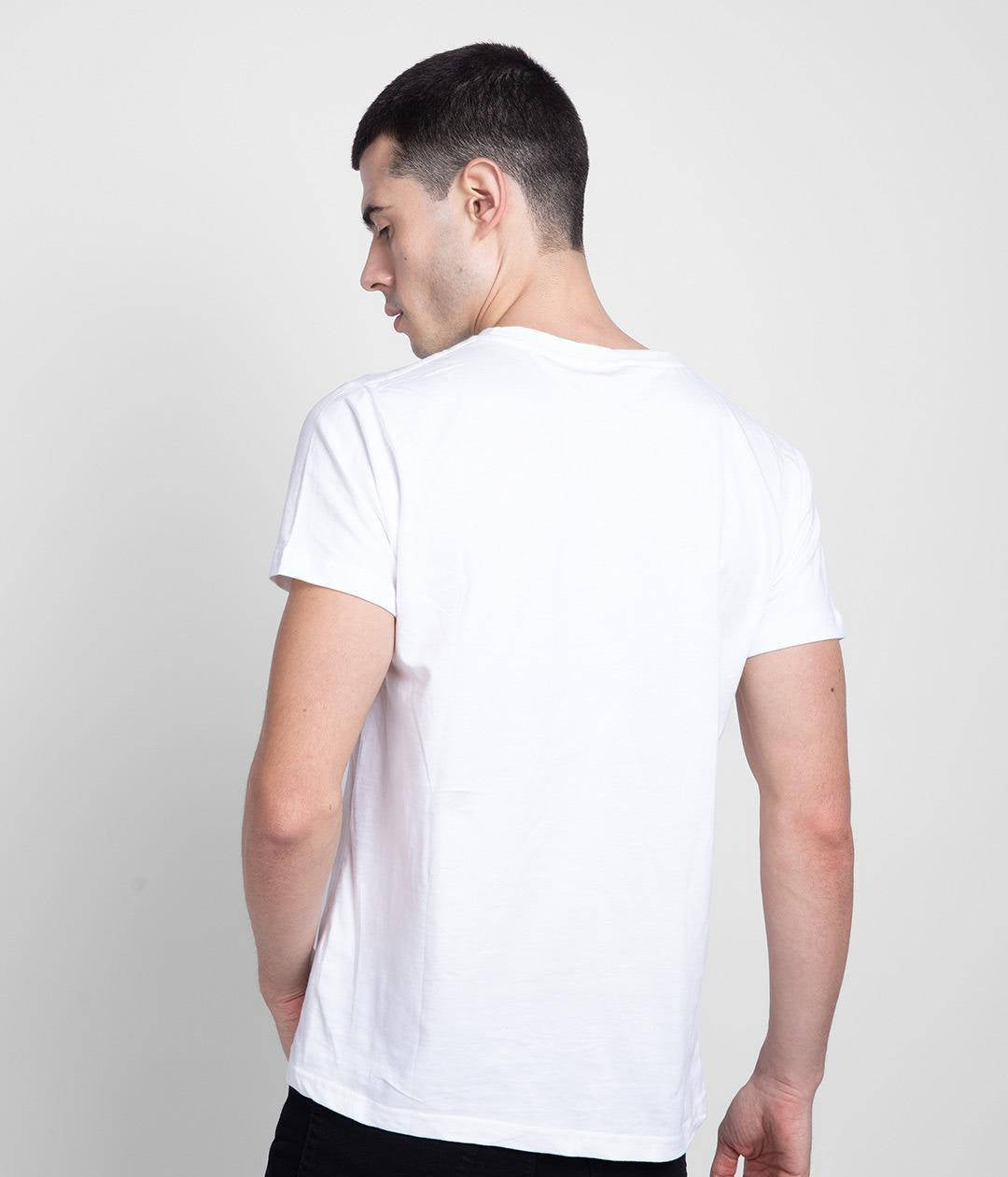 1 Pc Men's Stitched Round Neck T-Shirt – White, Premium Jersey Casual Wear