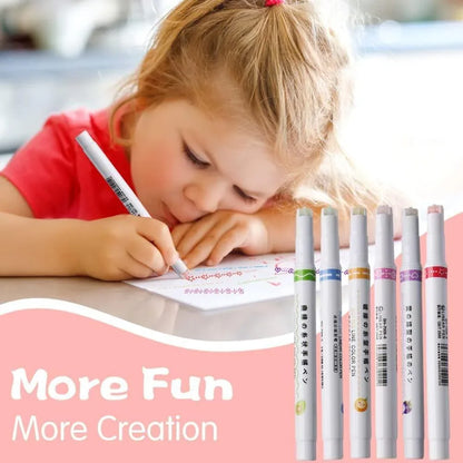 JS Junoon 6-Pcs Curve Highlighter Pen Set – Flownwing Flair, Multi-Color Fine Tips - JSJunoon.com