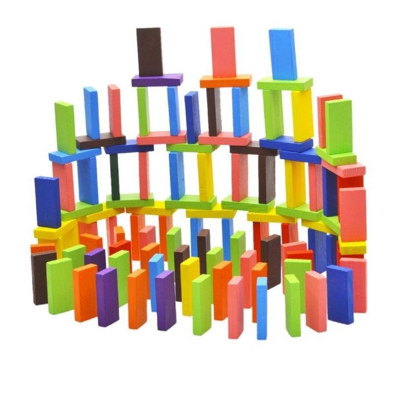 Wooden Dominos 100 Block Multicolor Educational Toy for Kids