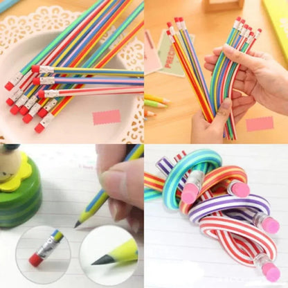 10 Pcs High-Quality Rubber Pencils – Flexible, Bendy, Colorful Pencils for Drawing, Writing & Gifts - JSJunoon.com