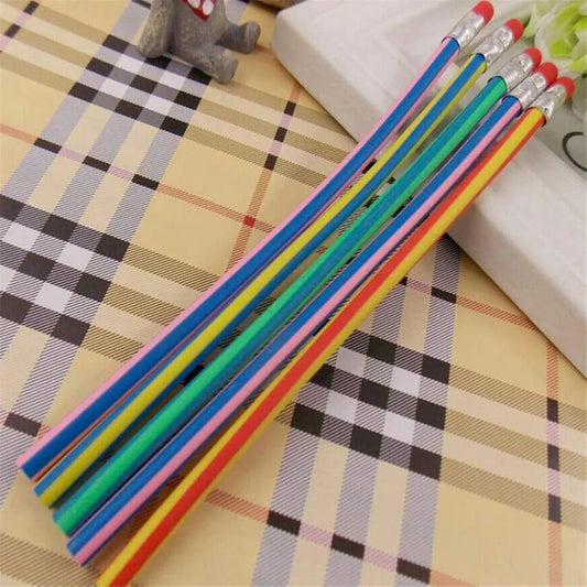 10 Pcs High-Quality Rubber Pencils – Flexible, Bendy, Colorful Pencils for Drawing, Writing & Gifts - JSJunoon.com