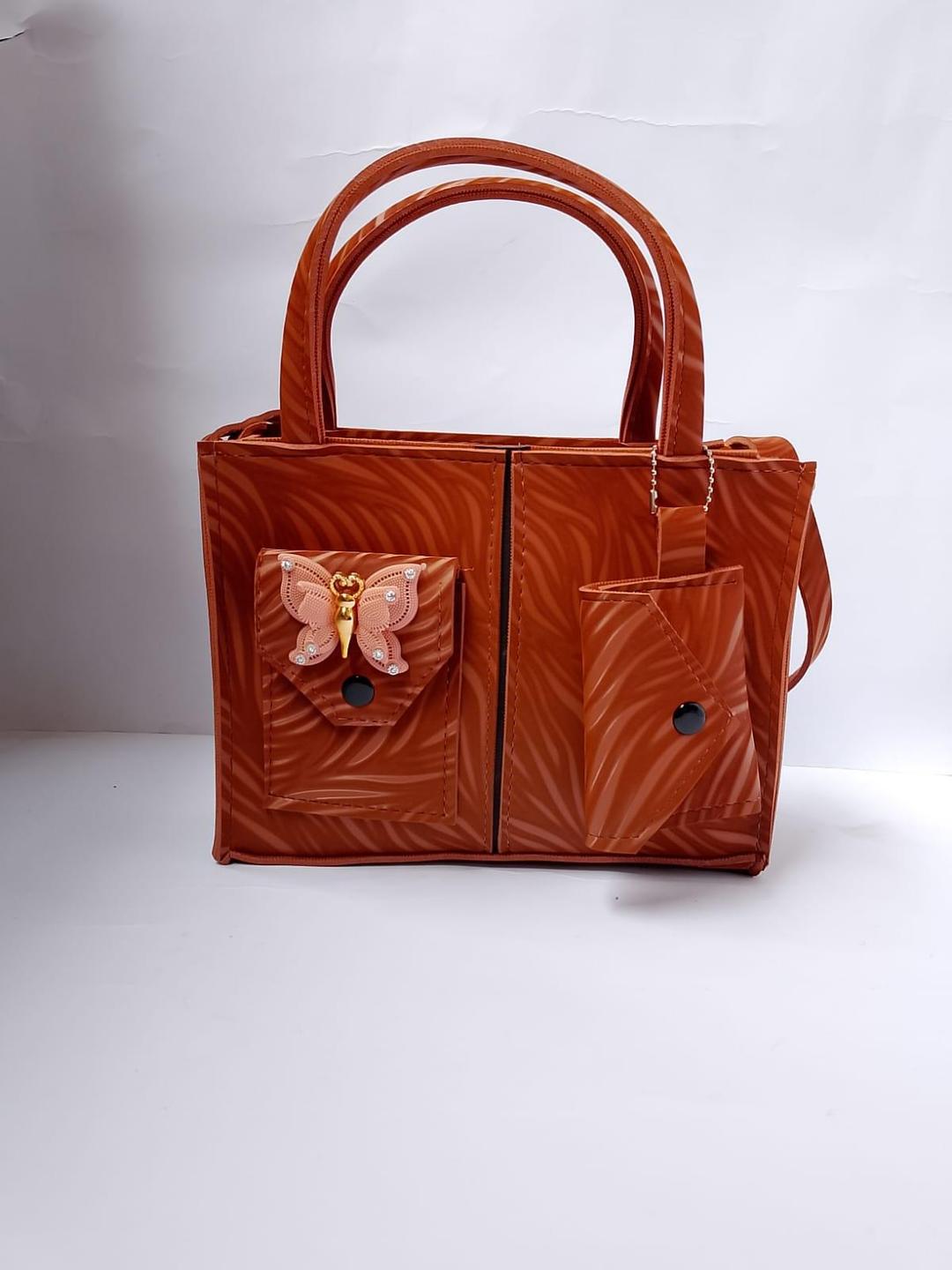 Women’s PU Leather Beaded Hand Bag Set with Wallet – 2 Pcs, Elegant Top Handle