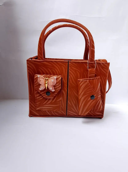 Women’s PU Leather Beaded Hand Bag Set with Wallet – 2 Pcs, Elegant Top Handle - JSJunoon.com