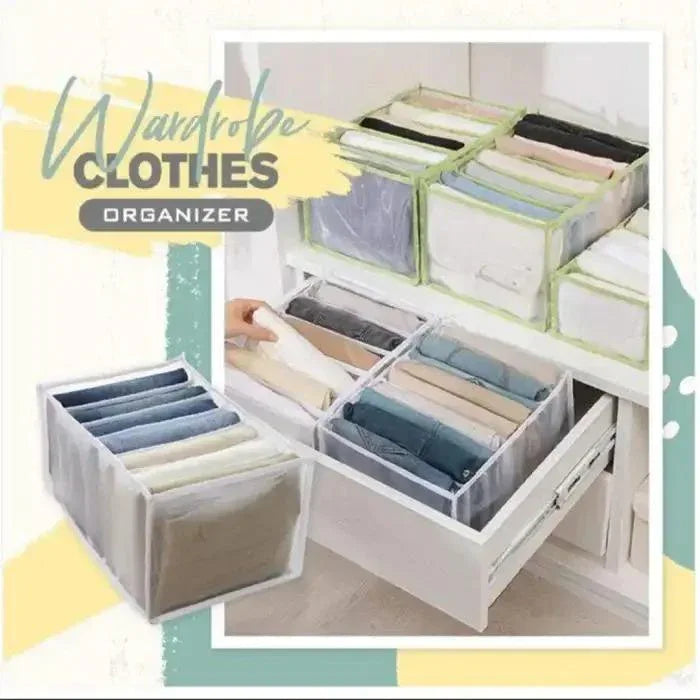 7-Grids Jeans Organizer – Non-Woven Fabric & PVC Closet Storage - JSJunoon.com