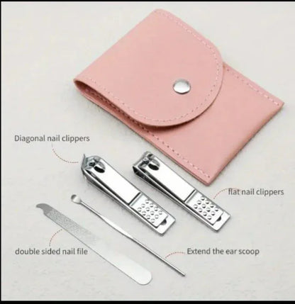Nail Shaper & Nail Cutter Set – 4 Pcs Professional Manicure & Ear Cleaning Tools | Stainless Steel - JSJunoon.com
