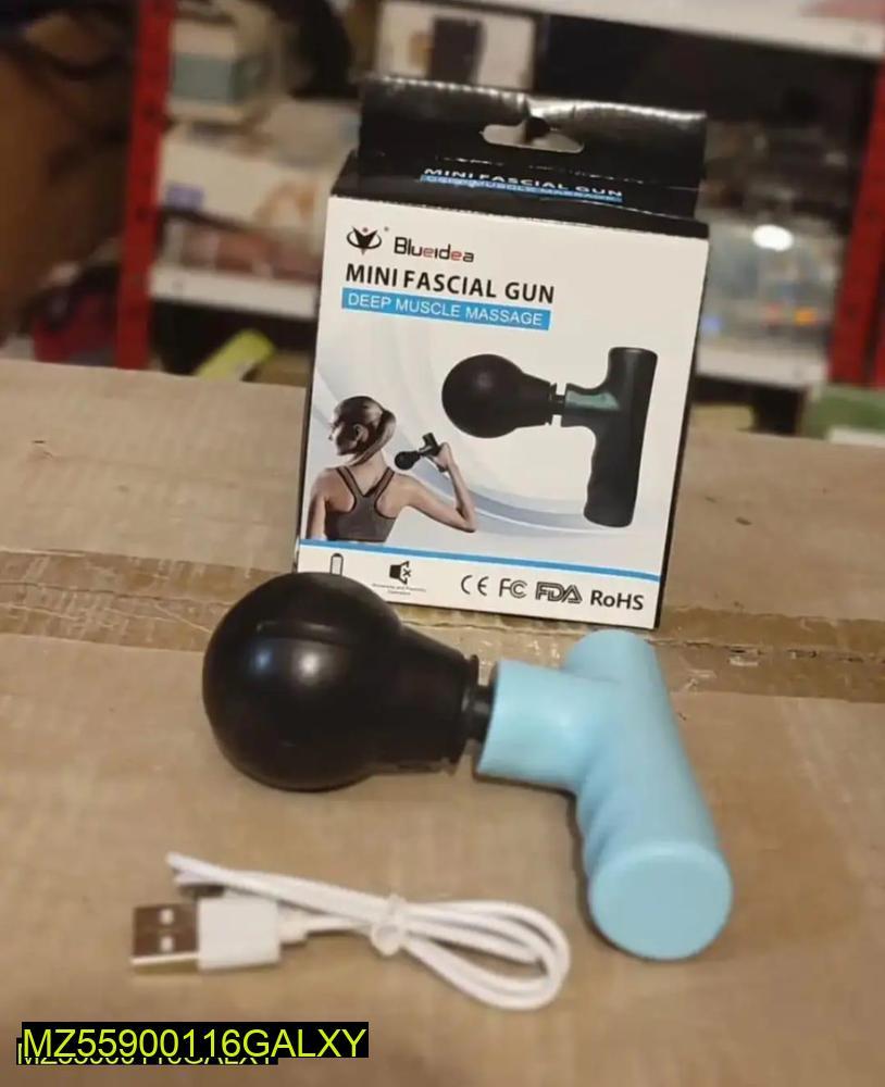 Portable Mini Electric Muscle Massager – Rechargeable Massage Gun with 8 Modes, 20 Speed Levels, Smart Chip & 4 Replaceable Heads, 2500mAh Battery