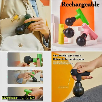Portable Mini Electric Muscle Massager – Rechargeable Massage Gun with 8 Modes, 20 Speed Levels, Smart Chip & 4 Replaceable Heads, 2500mAh Battery - JSJunoon.com
