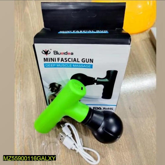 Portable Mini Electric Muscle Massager – Rechargeable Massage Gun with 8 Modes, 20 Speed Levels, Smart Chip & 4 Replaceable Heads, 2500mAh Battery