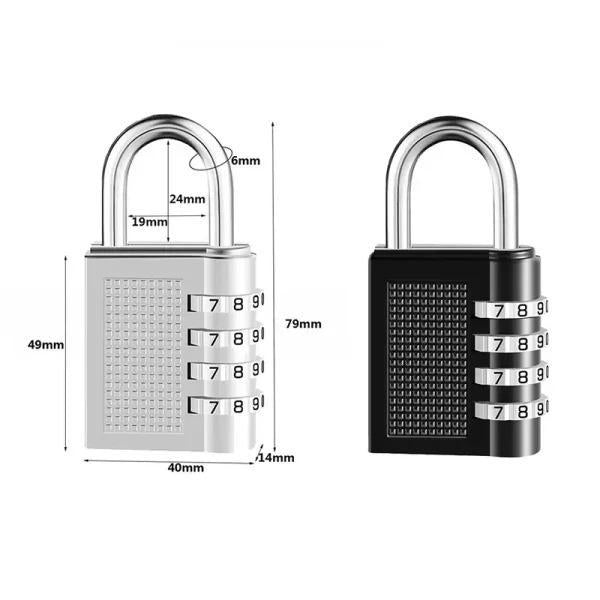 Durable Digital Combination Lock – 1 Pc Resettable Metal & Zinc Alloy Security Padlock, Black