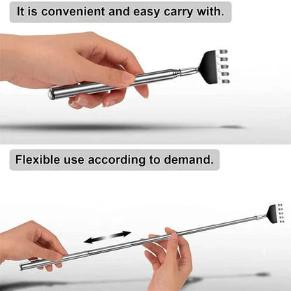 Premium Care Back Scratcher | Stainless Steel Telescopic Manual Massage Rod | Extendable Itching Relief Tool - JSJunoon.com