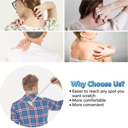 Premium Care Back Scratcher | Stainless Steel Telescopic Manual Massage Rod | Extendable Itching Relief Tool - JSJunoon.com