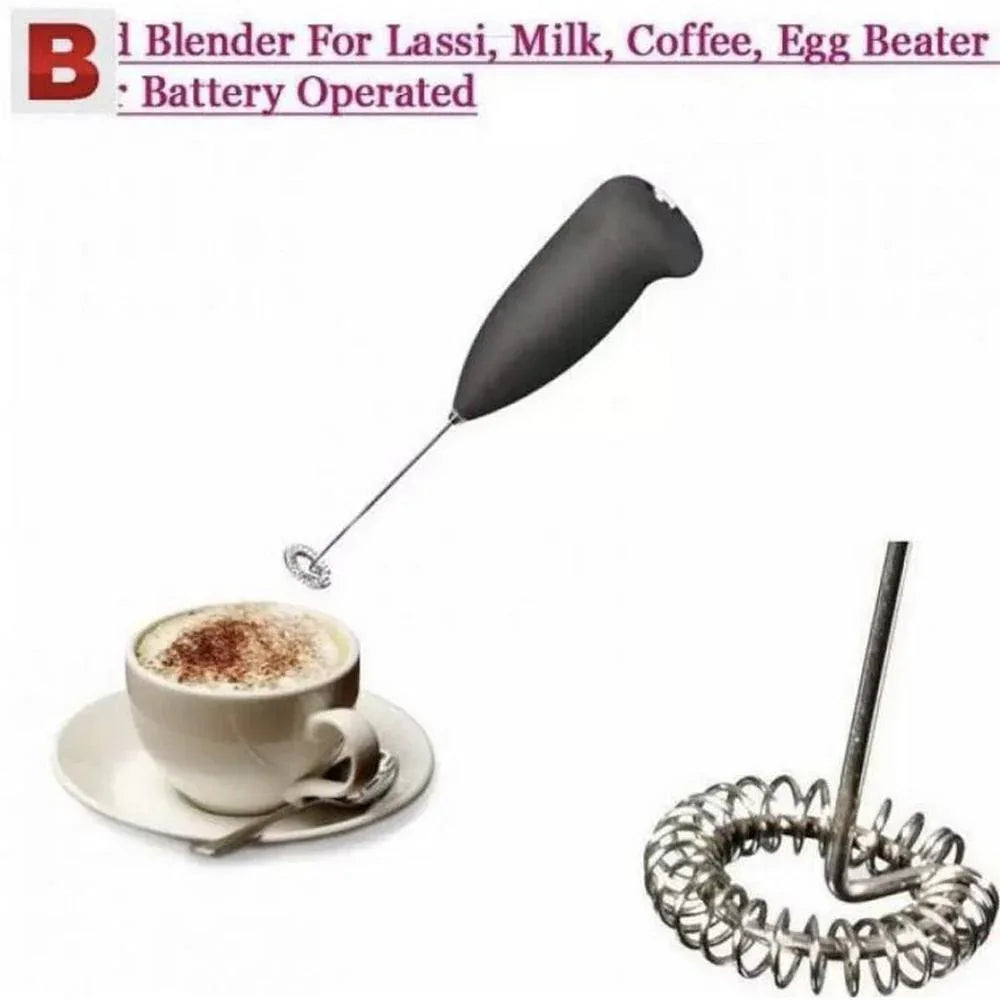 Handheld Coffee Bitter Beater Mixer & Whisker | Stainless Steel | Battery Operated - JSJunoon.com