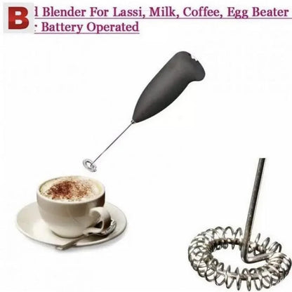 Handheld Coffee Bitter Beater Mixer & Whisker | Stainless Steel | Battery Operated - JSJunoon.com